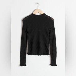 ISO & Other Stories Black Pointelle Top